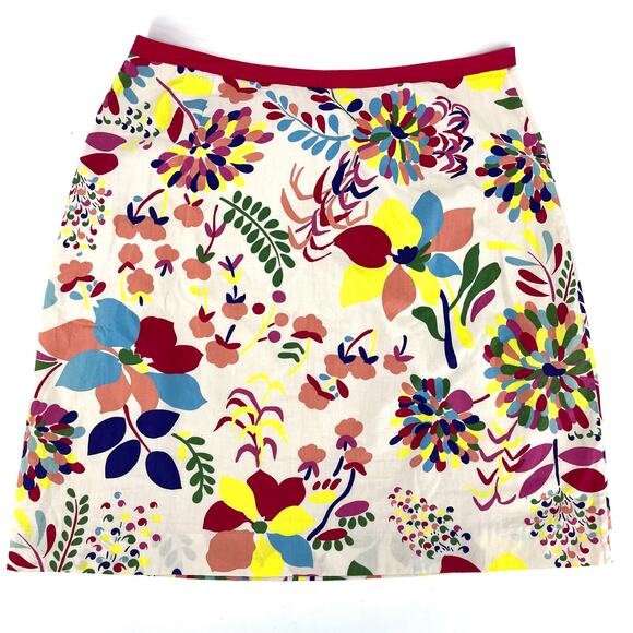 Boden Women’s Floral Cotton Summer A-line Knee Length Lined Skirt (8) Flowers - Picture 1 of 4